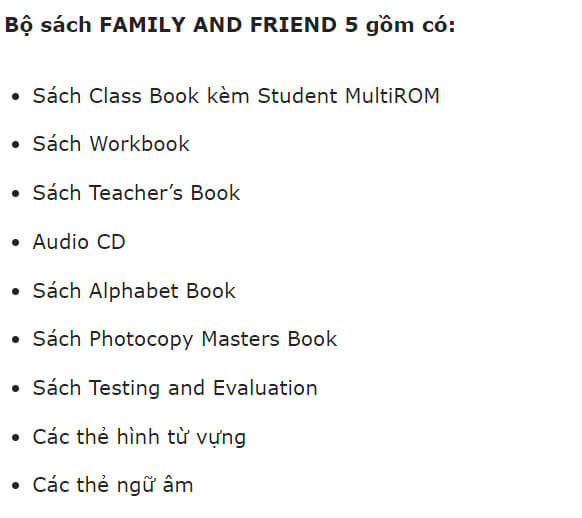 Nội dung sách Family and friends 5 student book PDF