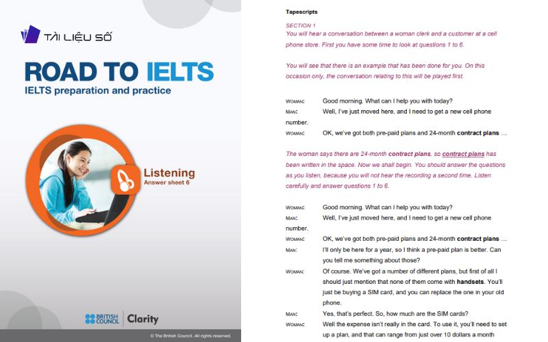 Nội dung sách Road to IELTS Listening Test 6