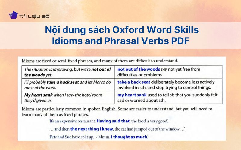 Review nội dung sách Oxford Word Skills Idioms and Phrasal Verbs PDF